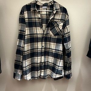 Columbia blue & beige flannel